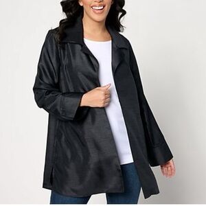 Style & Elegance Black Women's Faux Silk Topper Jacket NWT